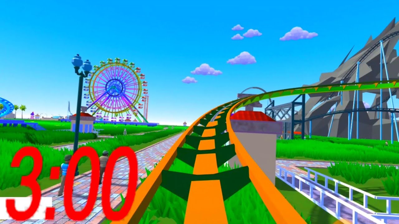 3 Minutes Countdown Timer with Roller Coaster Riding | 3 Minute Countdown Timer (Roller Coaster)