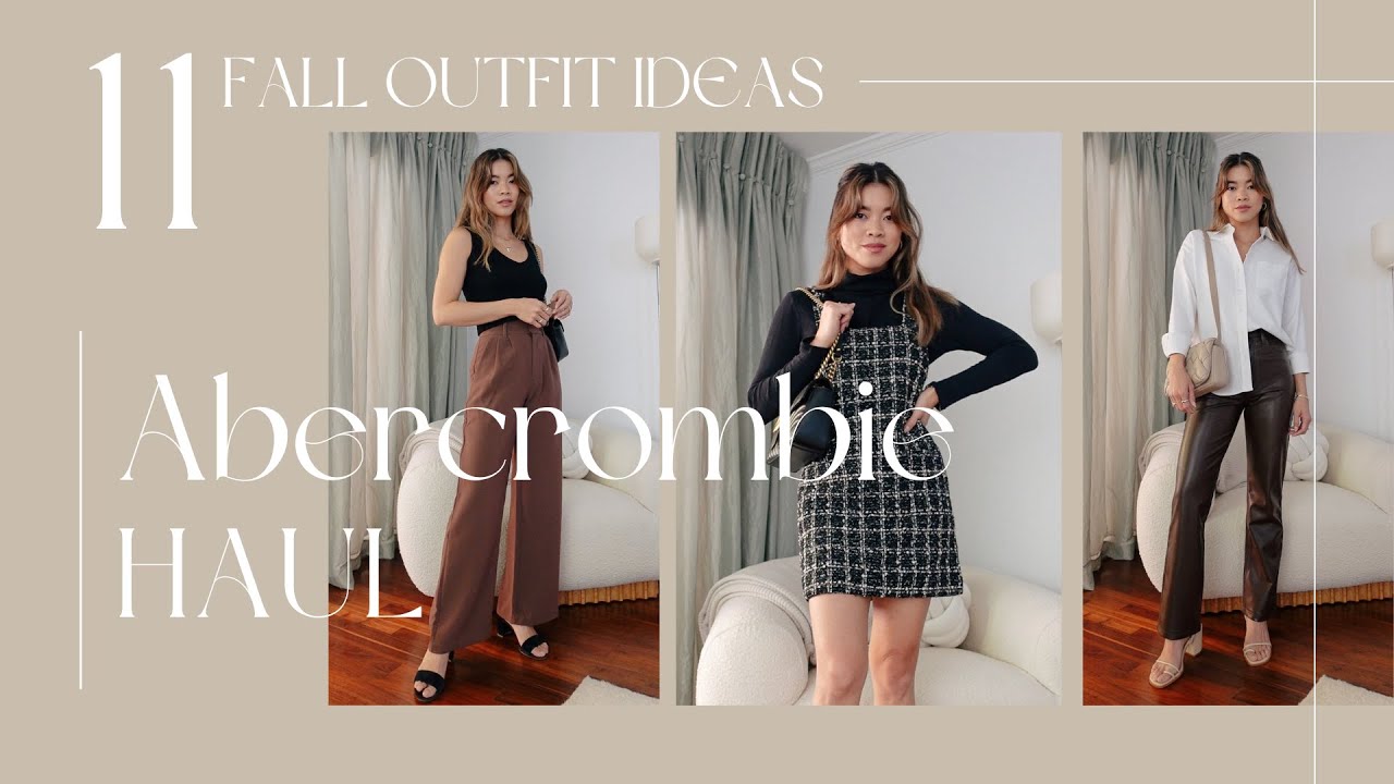 Abercrombie Fall Try On Haul | 11 Fall Outfit Ideas Lookbook - faux leather pants, cute workwear