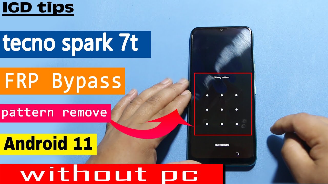 tecno spark 7T(KF6j)frp bypass | pattren remove |android 11/apps not installed without pc new method