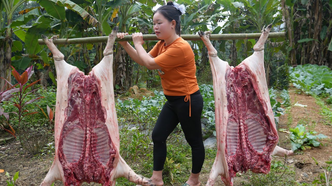 Traditional Black Pork Preservation for 360 Days | Homemade Stuffed Pork Dinner.