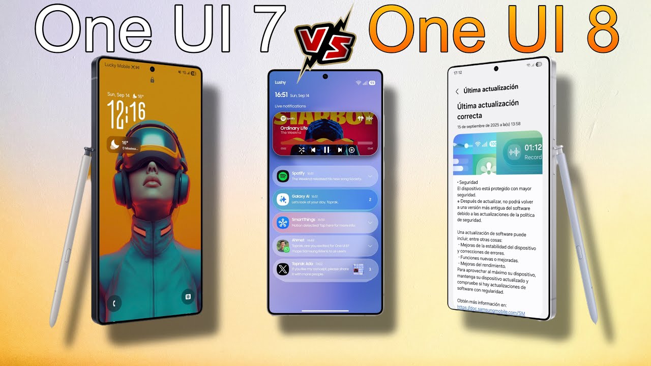 Enfrentamos ONE UI 7 VS ONE UI 8 Novedades, Rendimiento y Fluidez ¿Cual es MEJOR?