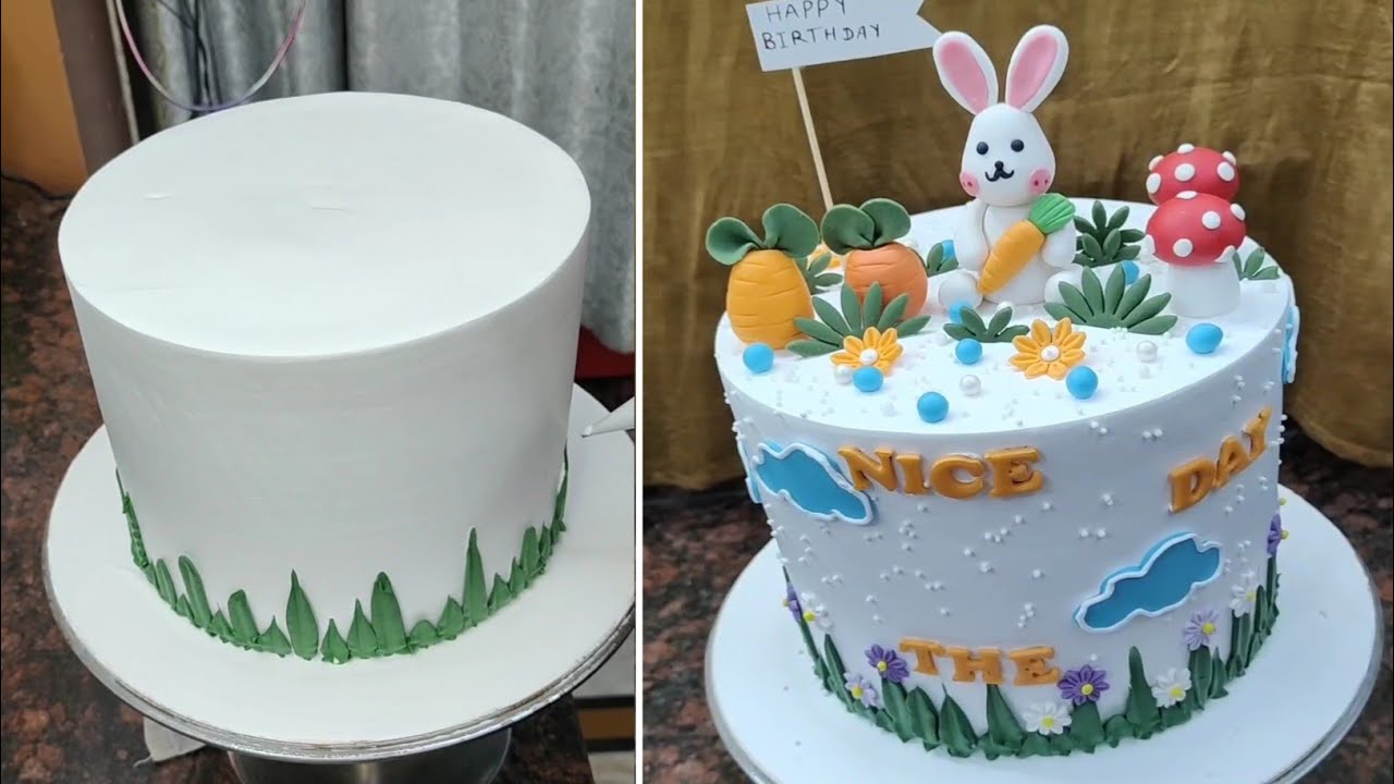 🐰🥕 Cute Bunny Garden Theme Cake | Beautiful Birthday Cake Design 🎂