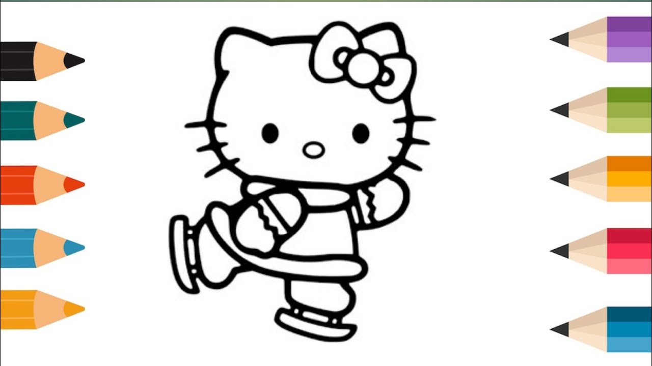 Cute Hello Kitty Drawing, Painting and Coloring For Kids and Toddlers_ Easy Drawing 🎨🎨🎨