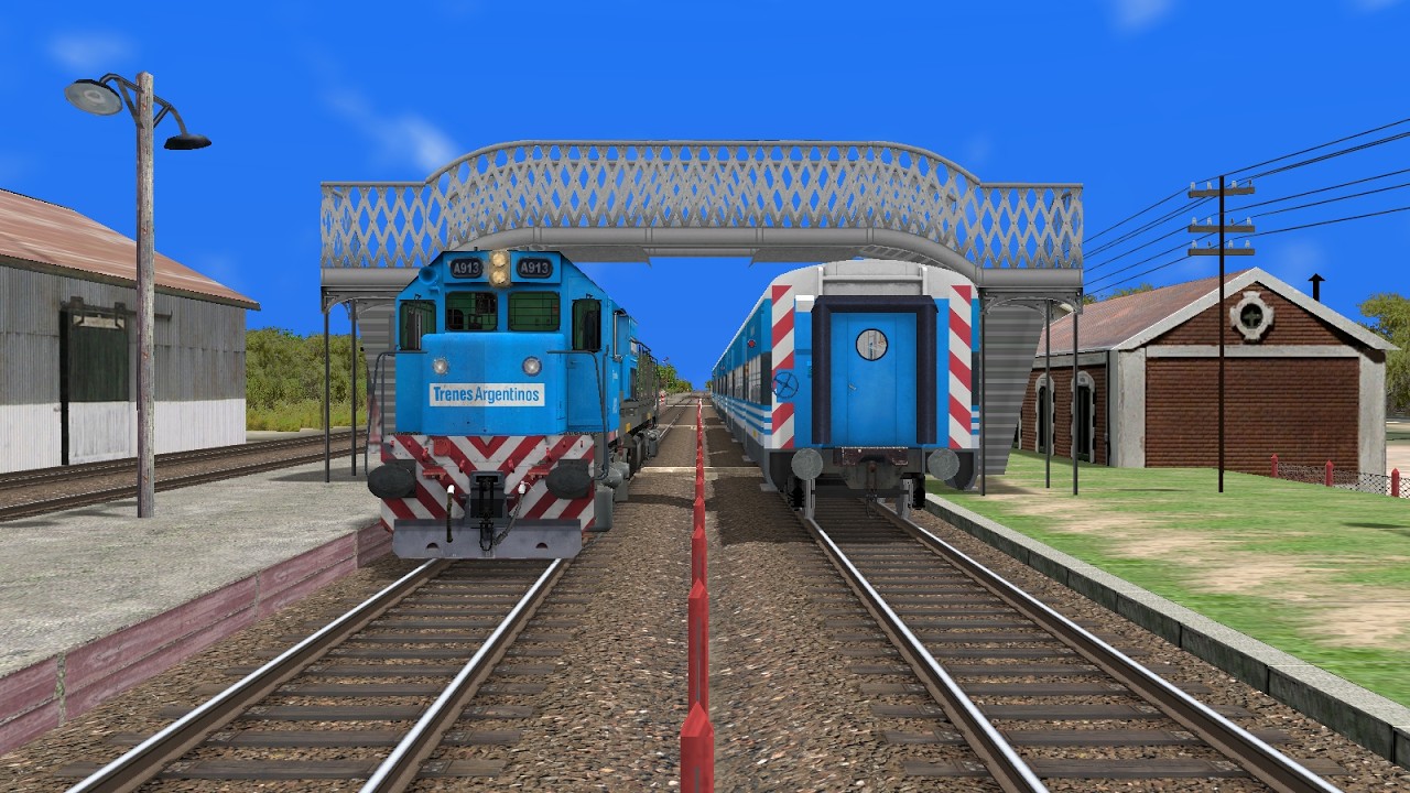 Maniobrando en Cañuelas con la A913 Open Rails