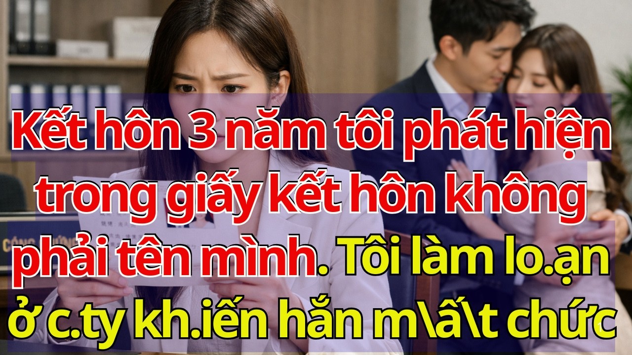 Kết hôn 3 năm phát hiện trong giấy kết hôn ko phải mình. Tôi làm lo.ạn ở c.ty kh.iến hắn m\ấ\t chức