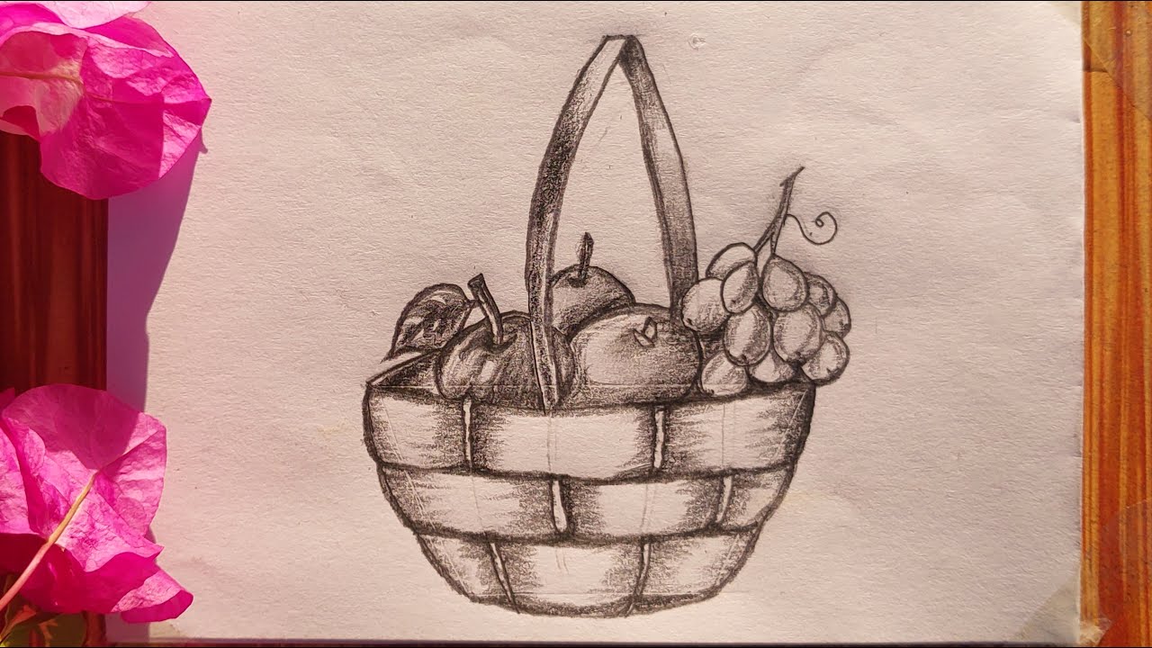 Fruit Basket Pencil Sketch Drawing | Easy Realistic Art | Asma Pencil Art