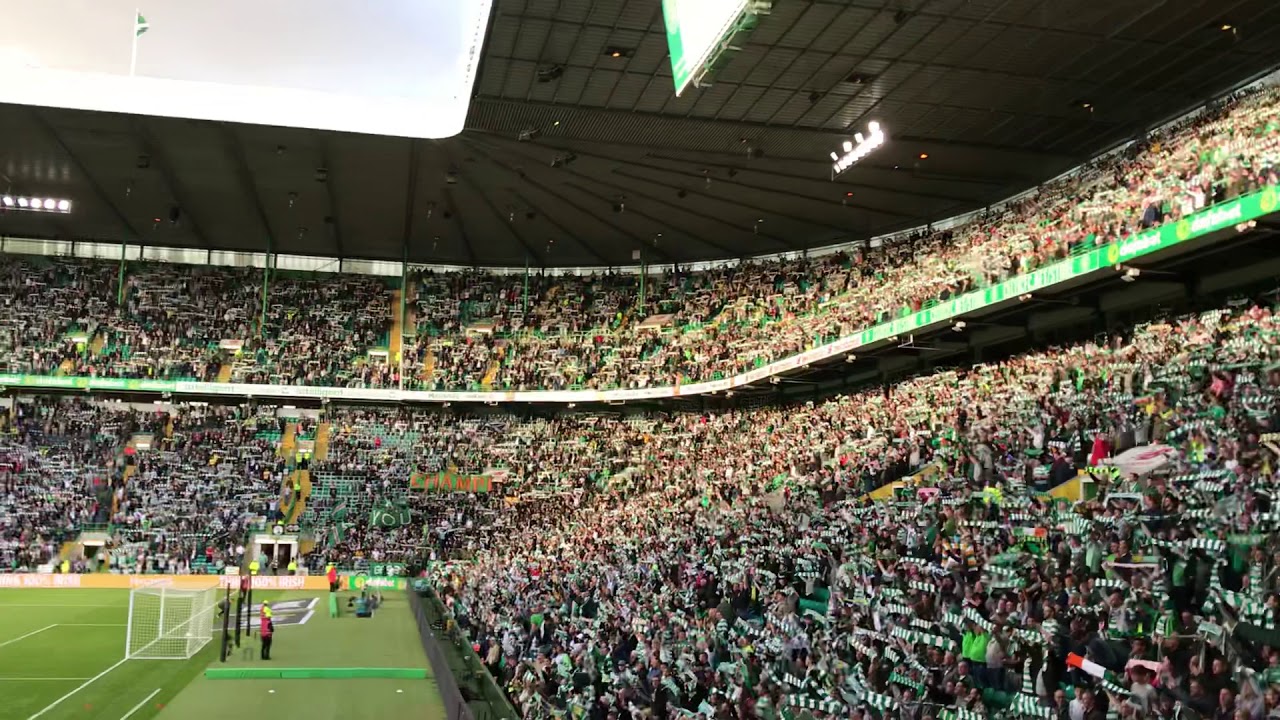 500 crazy fans from Aek singing in Celtic park when the song ‘You will never walk alone’ played