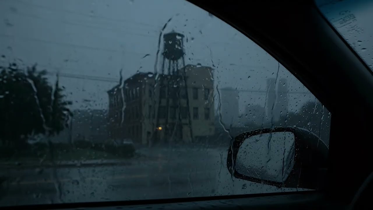 Get Over Insomnia with Heavy Rain & Robust Thunder Sounds on a Cozy Car in Dark Rainforest at Night