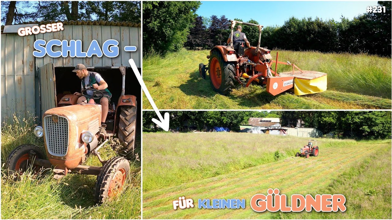 Wenn nicht JETZT... wann DANN? | Güldner G40 mit POLEN Mäher unter VOLLDAMPF | oldtimer_junkie