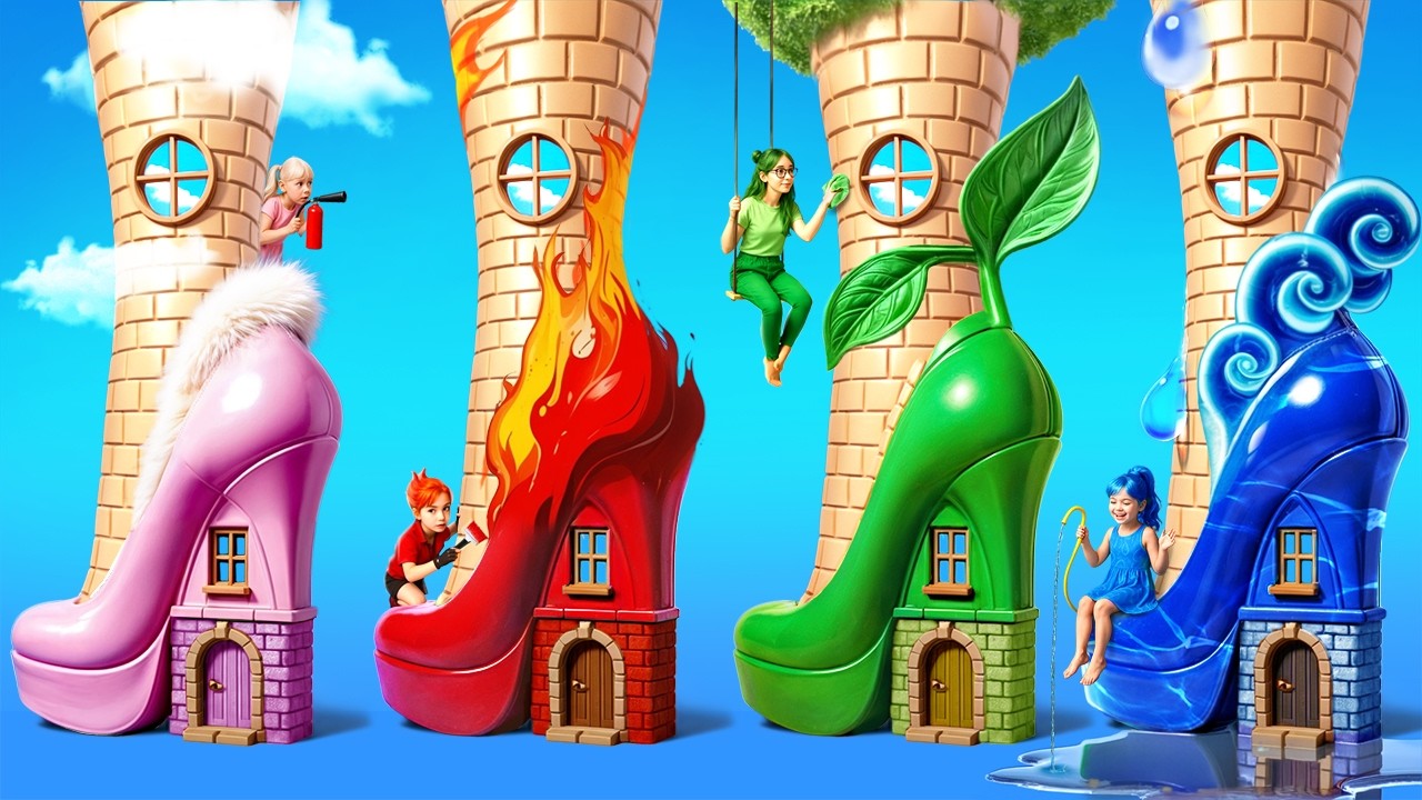 Four elements: Secret room makeover! Quadruples build a bunk bed!