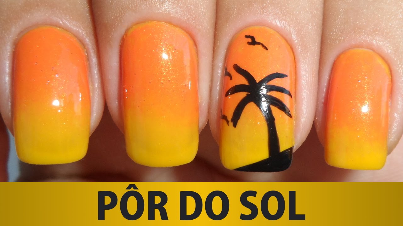 Unhas Decoradas - Pôr do Sol
