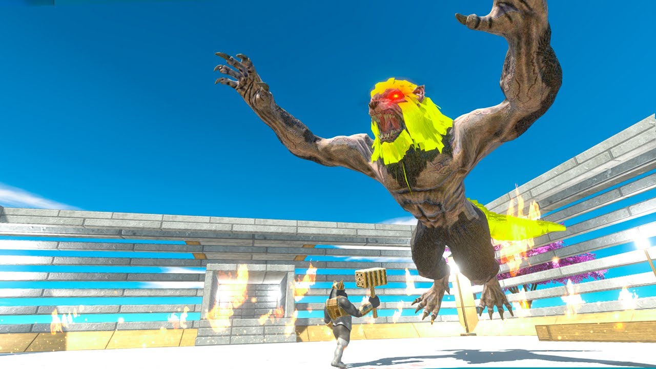 WEREWOLF vs MUTANT PRIMATES in LAVA ARENA BATTLE - Animal Revolt Battle Simulator