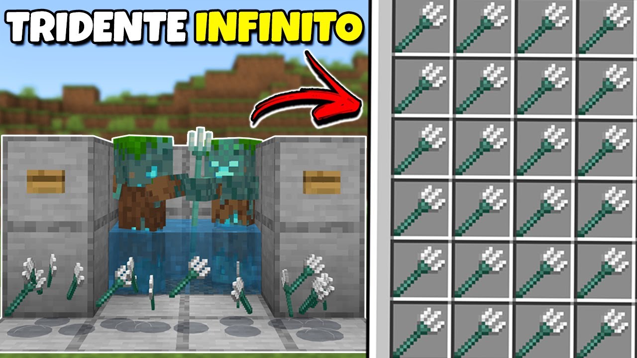Melhor Farm de TRIDENTE Fácil no Minecraft Bedrock 1.21