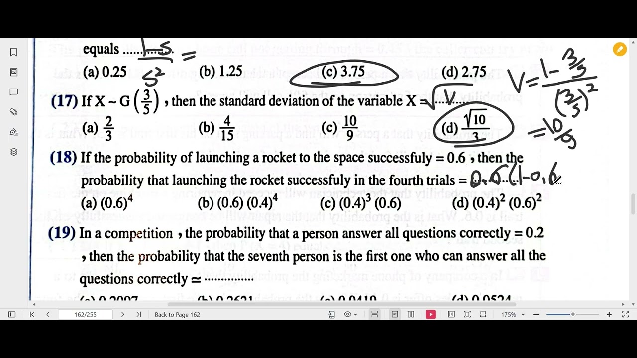 Senior 3 geometrical distribution statistics 
