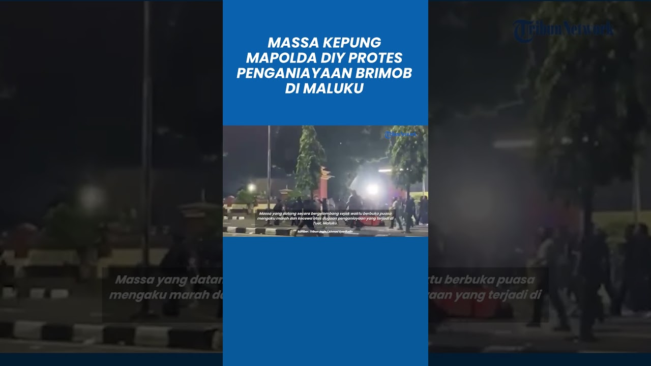 Detik-detik Ricuh Massa Kepung Mapolda DIY Protes Brimob Aniaya Bocah di Maluku, Pagar Ambruk