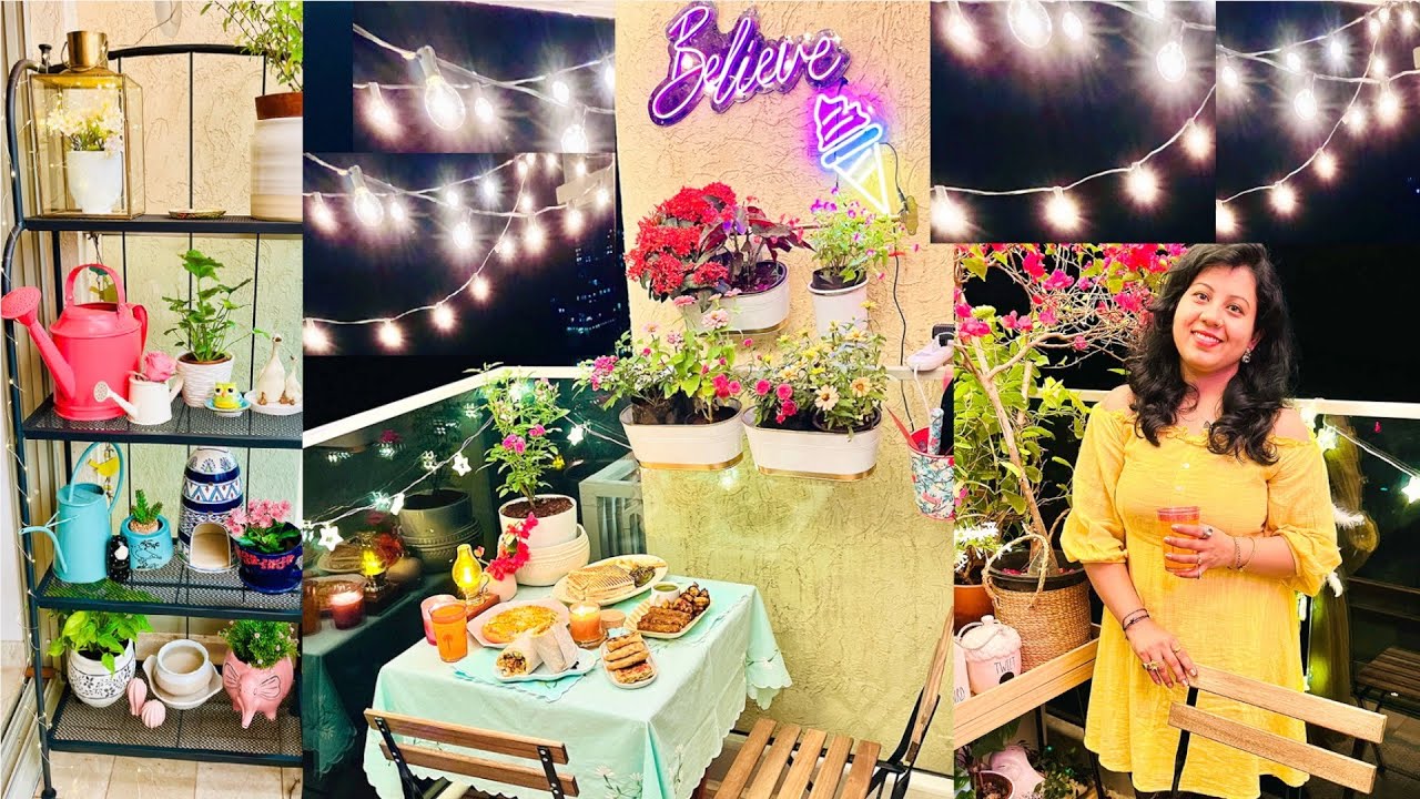 Saaj Gaya Dream Balcony Diwali Ke Liye 🌟 Small Balcony Makeover, Decoration And Organisation Ideas
