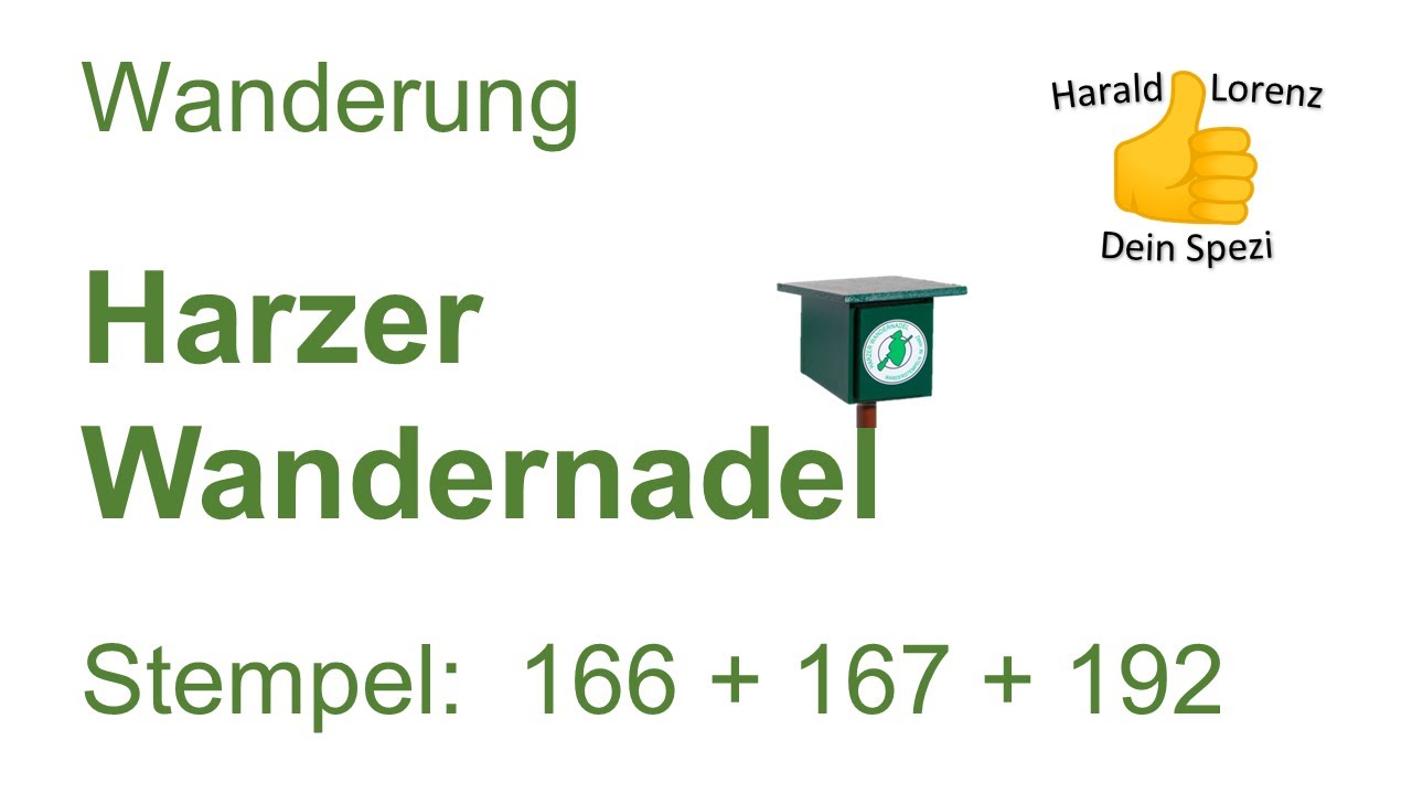 Harzer Wandernadel: Stempel 166, 167 und 192