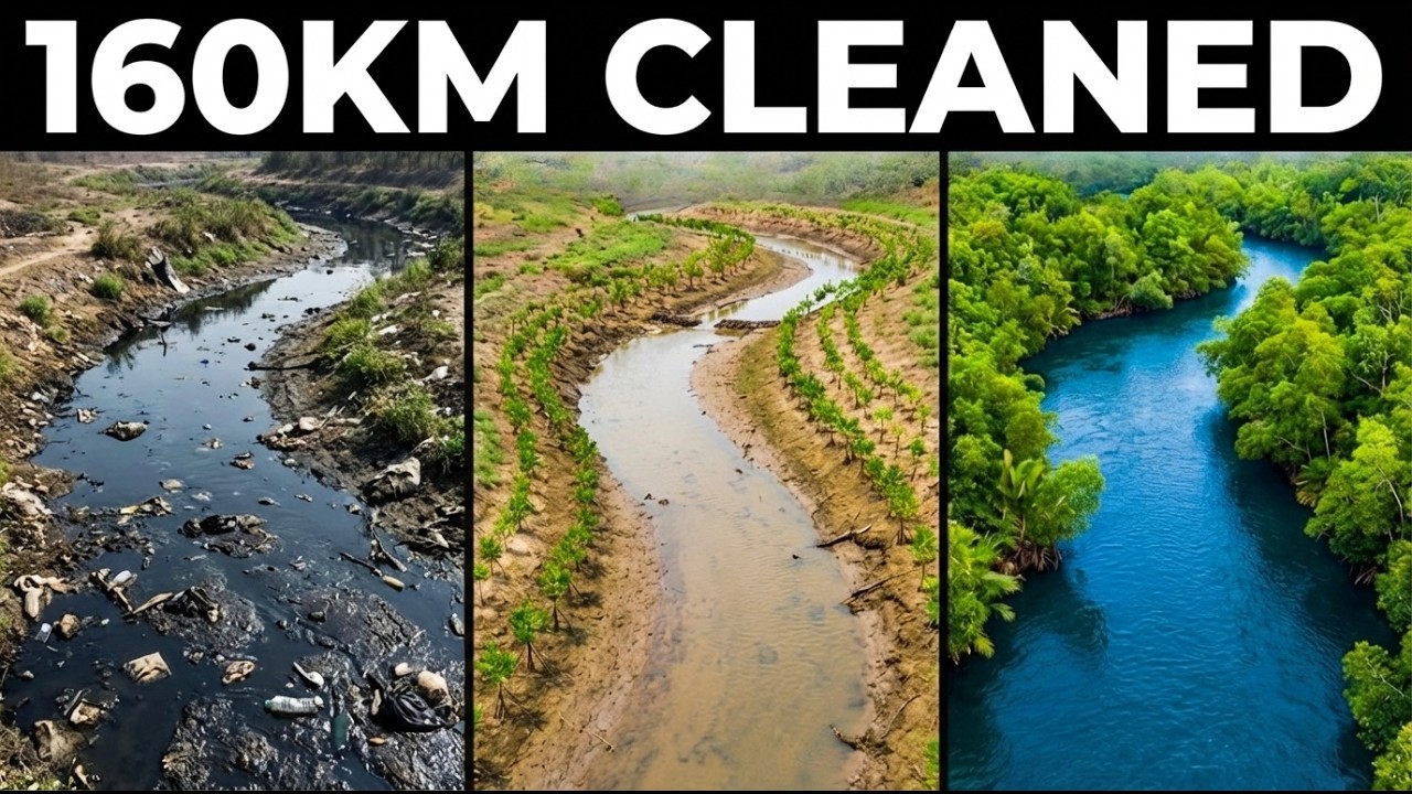 India's Monk Cleaned 160km of River With 3,000 Volunteers — The Before/After Doesn't Look Real