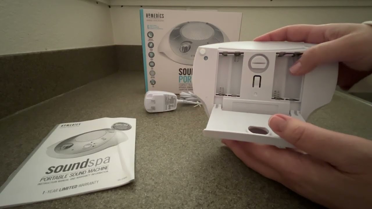 white noise machine with 6 nature settings battery operated