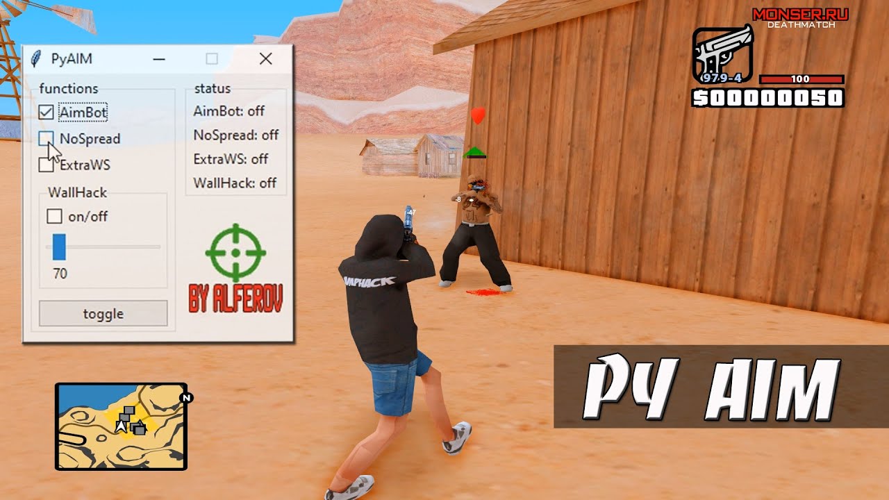 PyAIM - СОФТ АИМ ГЕТО ТАЩЕРА / AIM / EXTRA WS / NO RECOIL / WH GTA SAMP