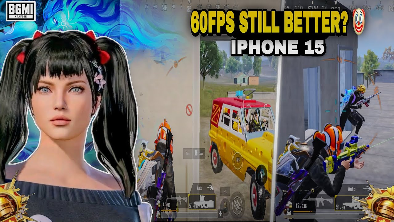60 fps still better 😰to play..? In 2025 iPhone 15🔱 BGMI-Pubg mobile 