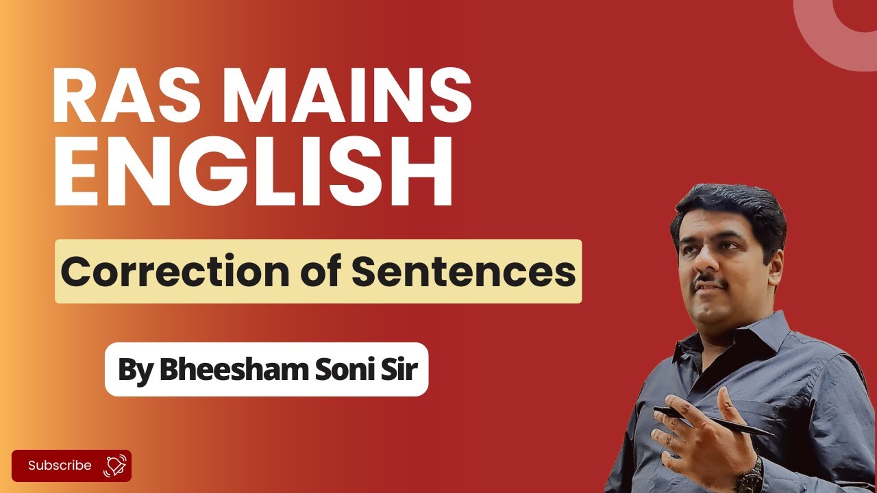 RAS Mains English | Correction of Sentences | Important Grammar Practice