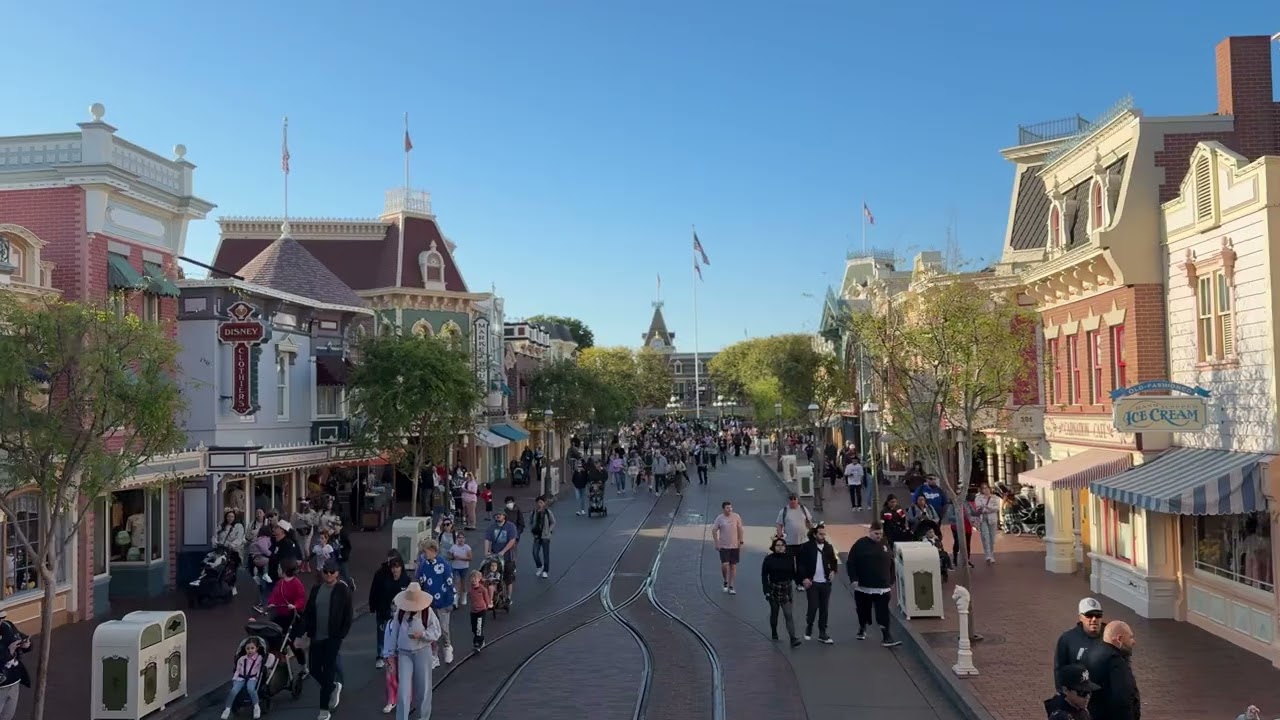 Riding top front seat on the Double Decker Bus in Disneyland!!