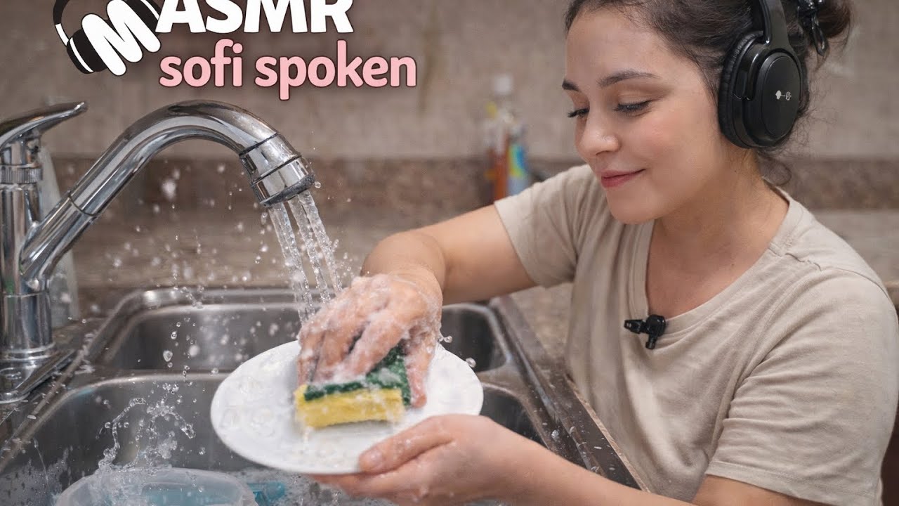 🍽️ 🫧🩷 ASMR ESPAÑOL | DUERME CON MI VOZ REAL/ SOFT SPOKEN LAVANDO LOS TRASTES 🥱💫🌙