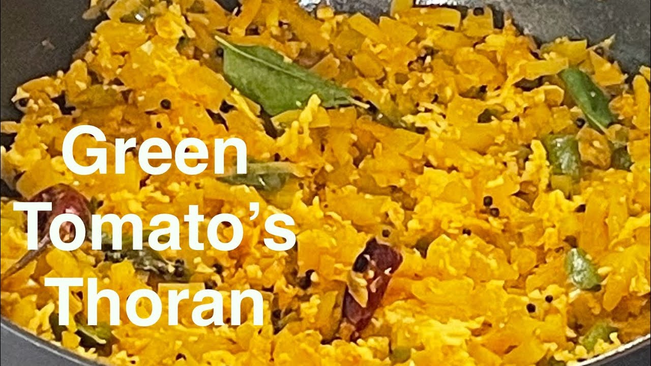 Green Tomato&rsquo;s Thoran / Pachathakkali Thoran /Green Tomato&rsquo;s Stir Fry /Green Tomato Recipe @Curry4U
