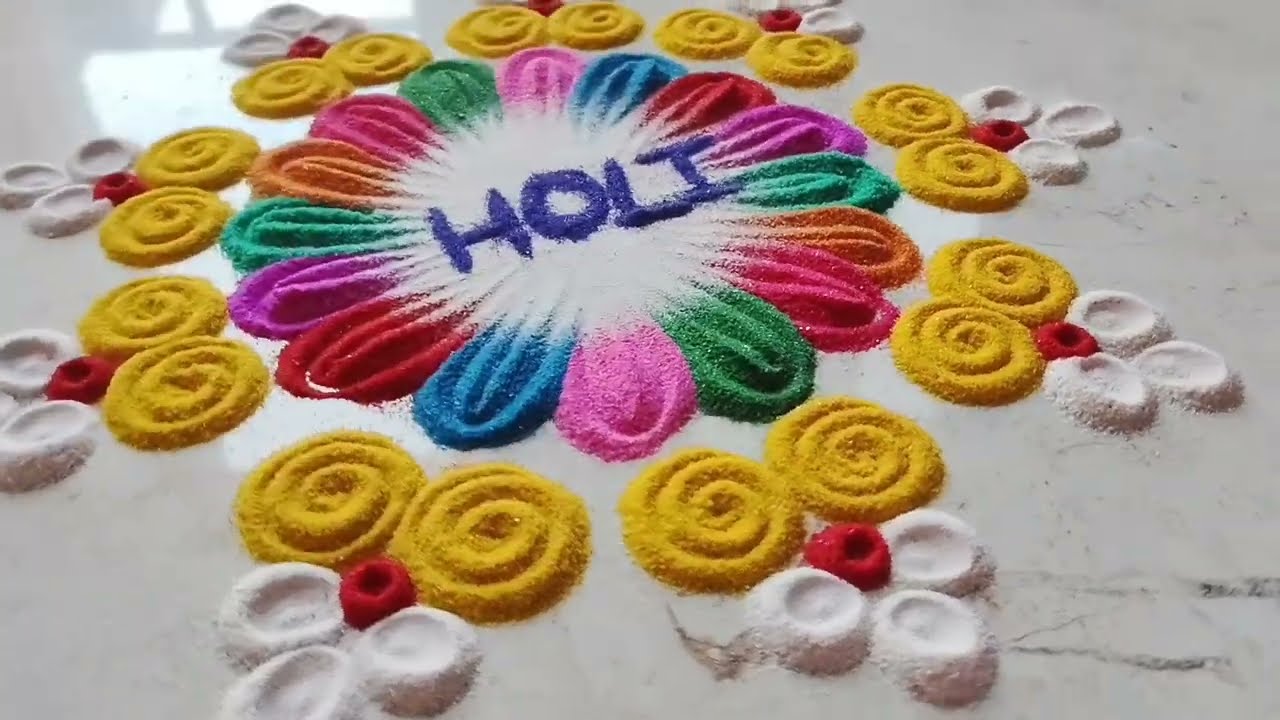 Unique Holi Rangoli Designs 2026 | Quick & Easy Ideas for Festival of Colors | होली रंगोली डिज़ाइन