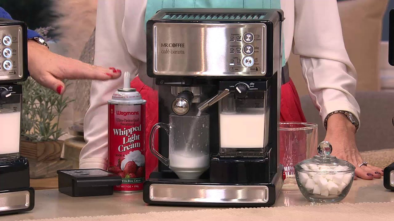 Mr. Coffee Cafe Barista Espresso, Latte & Cappuccino Maker w/Grinder with Stacey Stauffer
