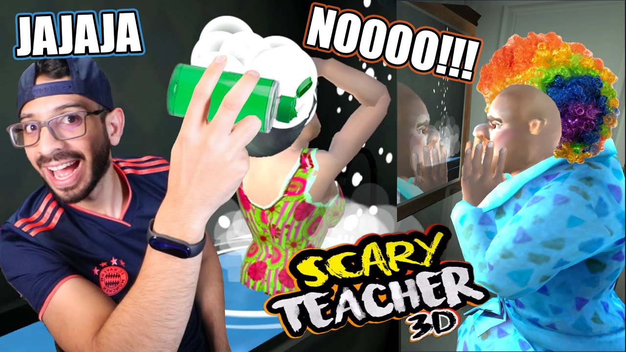 BROMA EN EL BAÑO A LA MAESTRA LOCA | Scary Teacher 3D Capitulo 4 | Juegos Luky