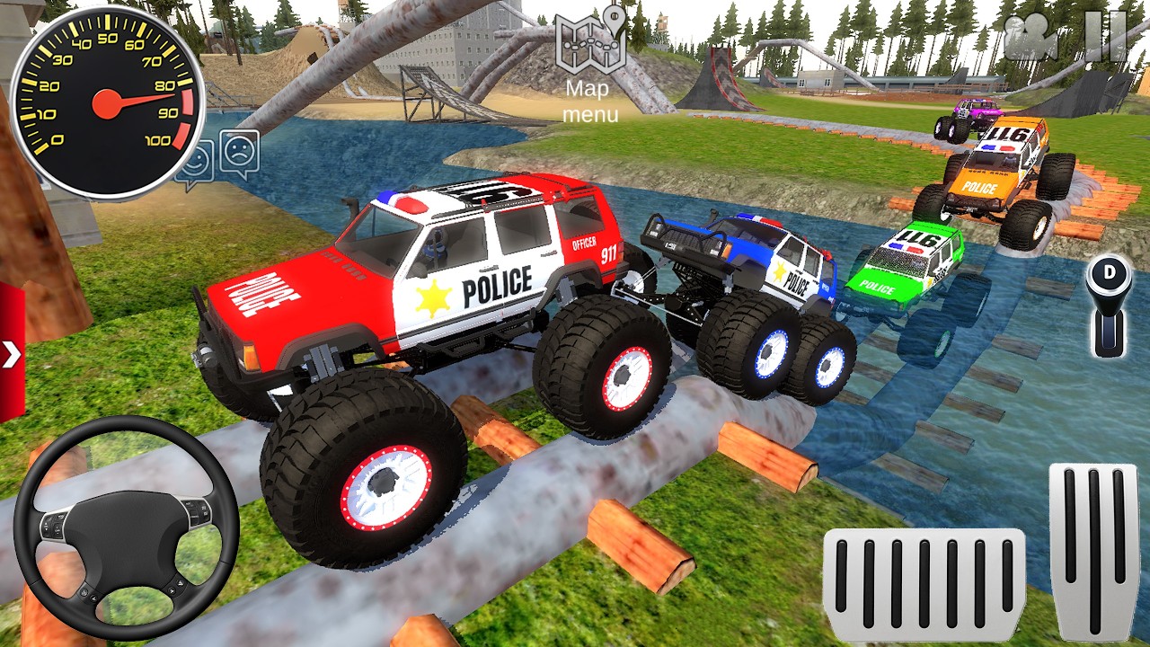 Juegos De Carros - 4x4 Police Monster Truck Stunts Driver Simulator 3D - Android / IOS GamePlay #1