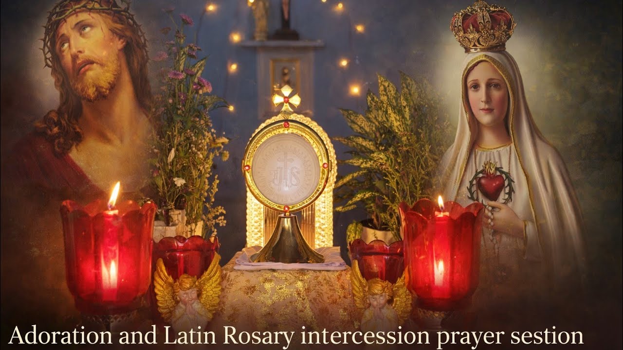 🔴 LIVE EUCHARISTIC ADORATION | Jesus Present • Peace • Latin Rosary