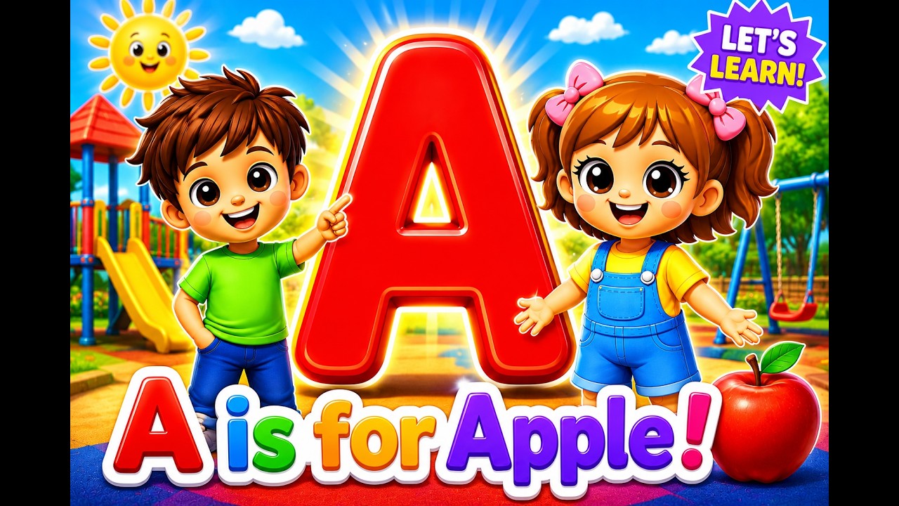 Nini & Ben Teach the Letter A 🍎 | Fun ABC Learning for Kids! #kidslearning #preschoollearning #abc