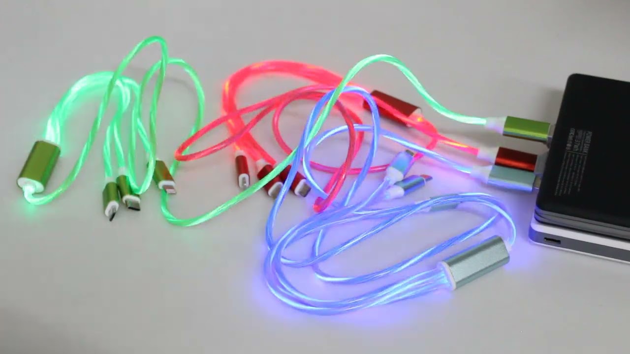 Świecący kabel USB 3w1 z logo EDMONTON