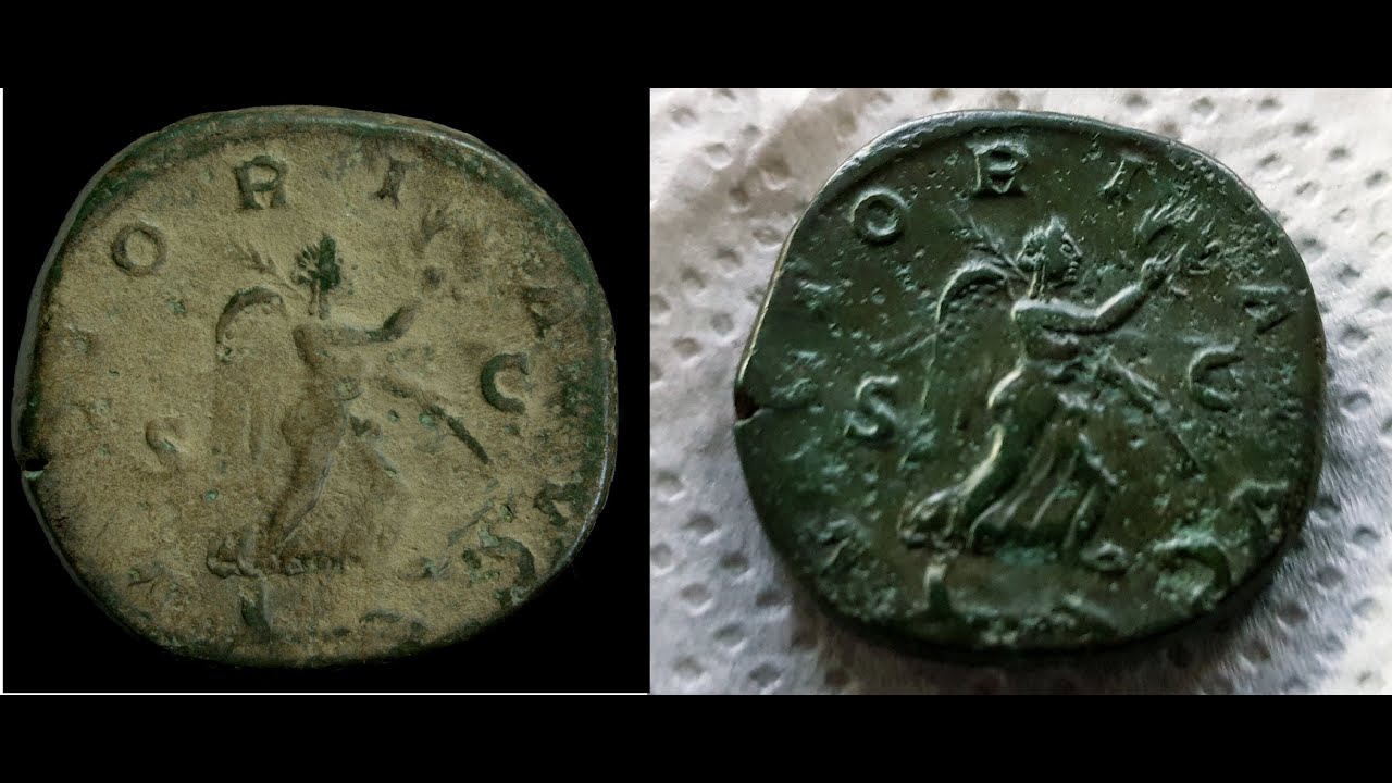 Cleaning Roman coins sestertius Maximinus