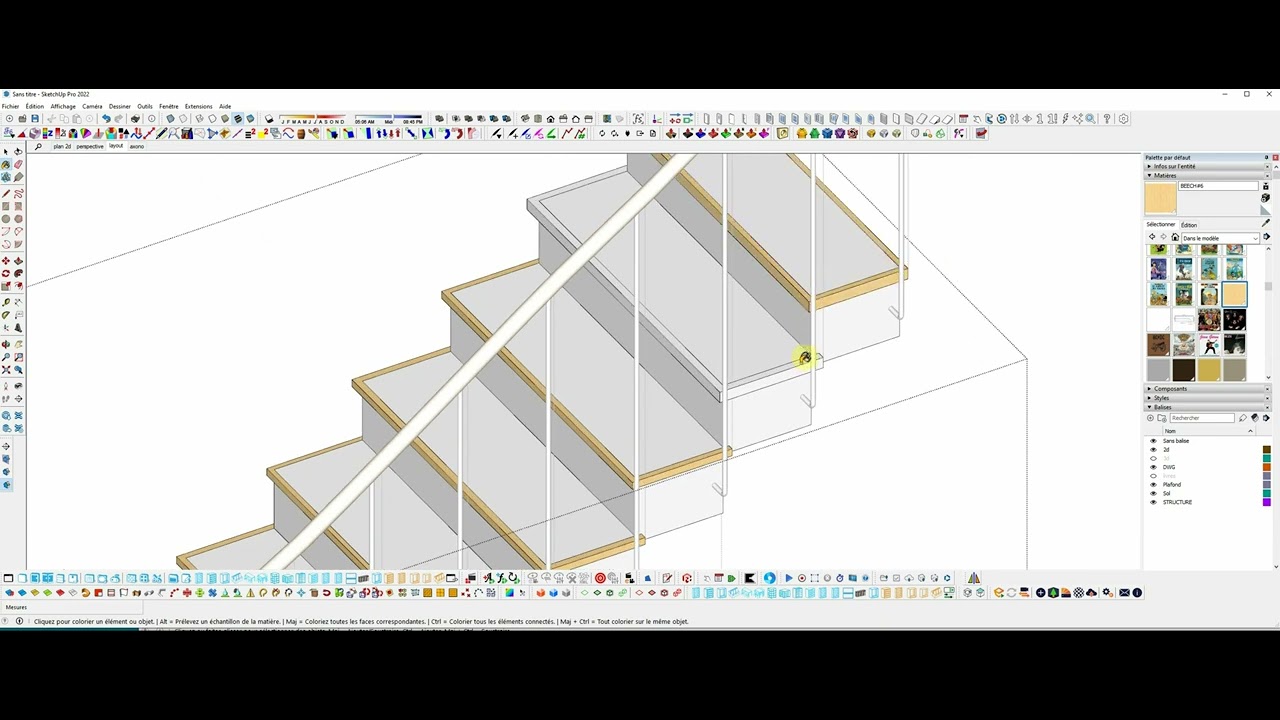 modélisation d'un escalier dans sketchup