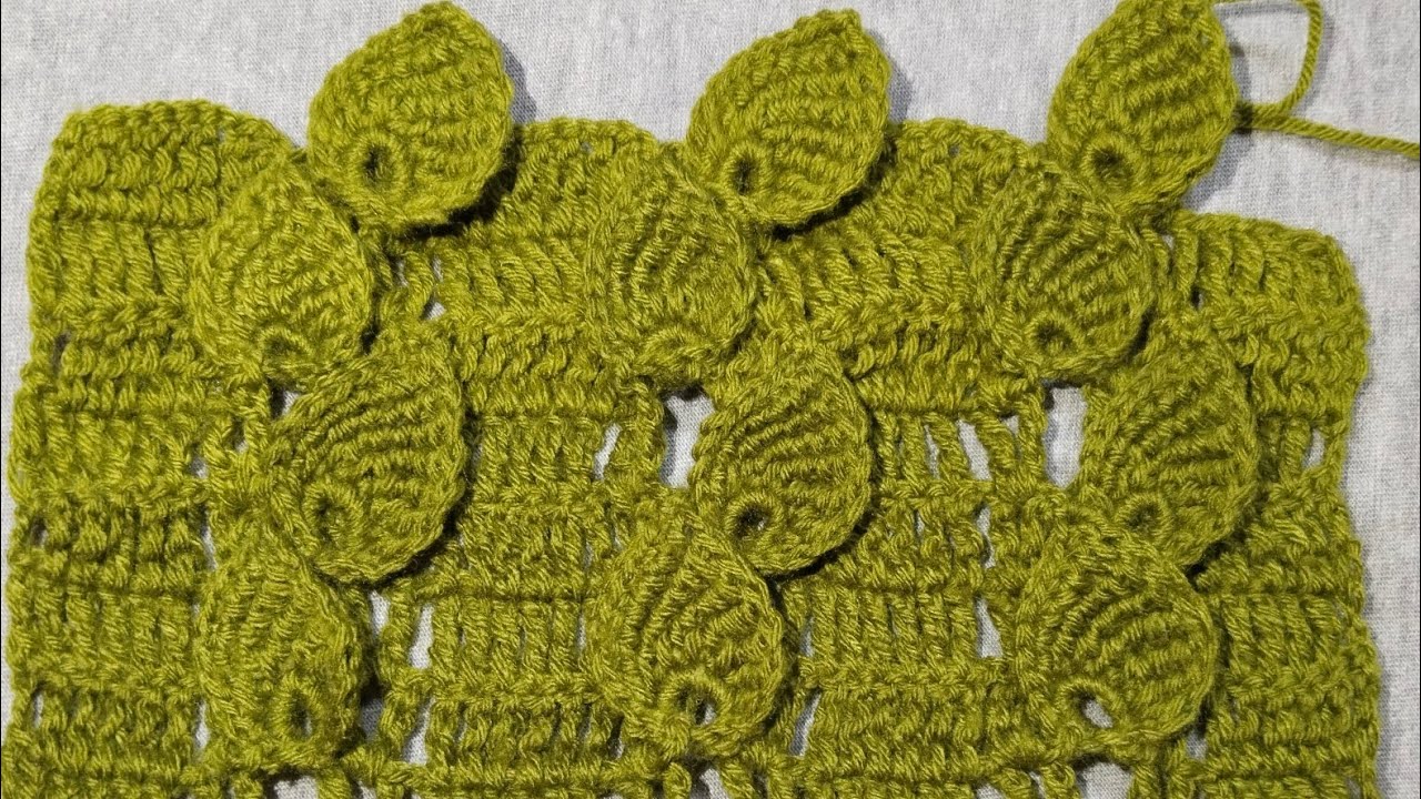 How To Make A Beautiful Crochet Leaf 🌿🌿🌿🌿 Model @embroiderywoolenwork7703 