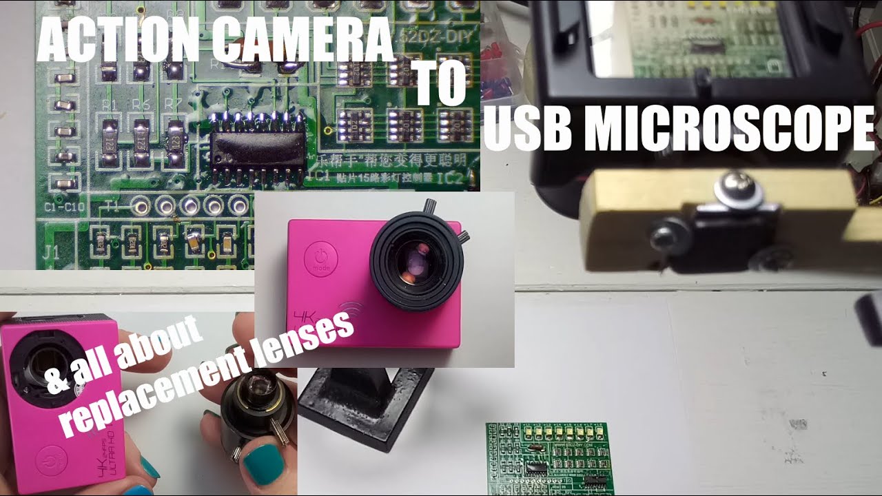 Action Camera to USB Microscope - Test and all about replacement lenses.