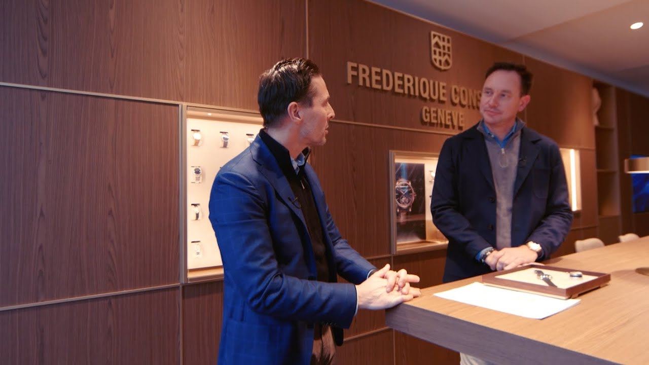 Frederique Constant CEO Niels Eggerding and Watch Angels CEO Guido Benedini on the new Worldtimer
