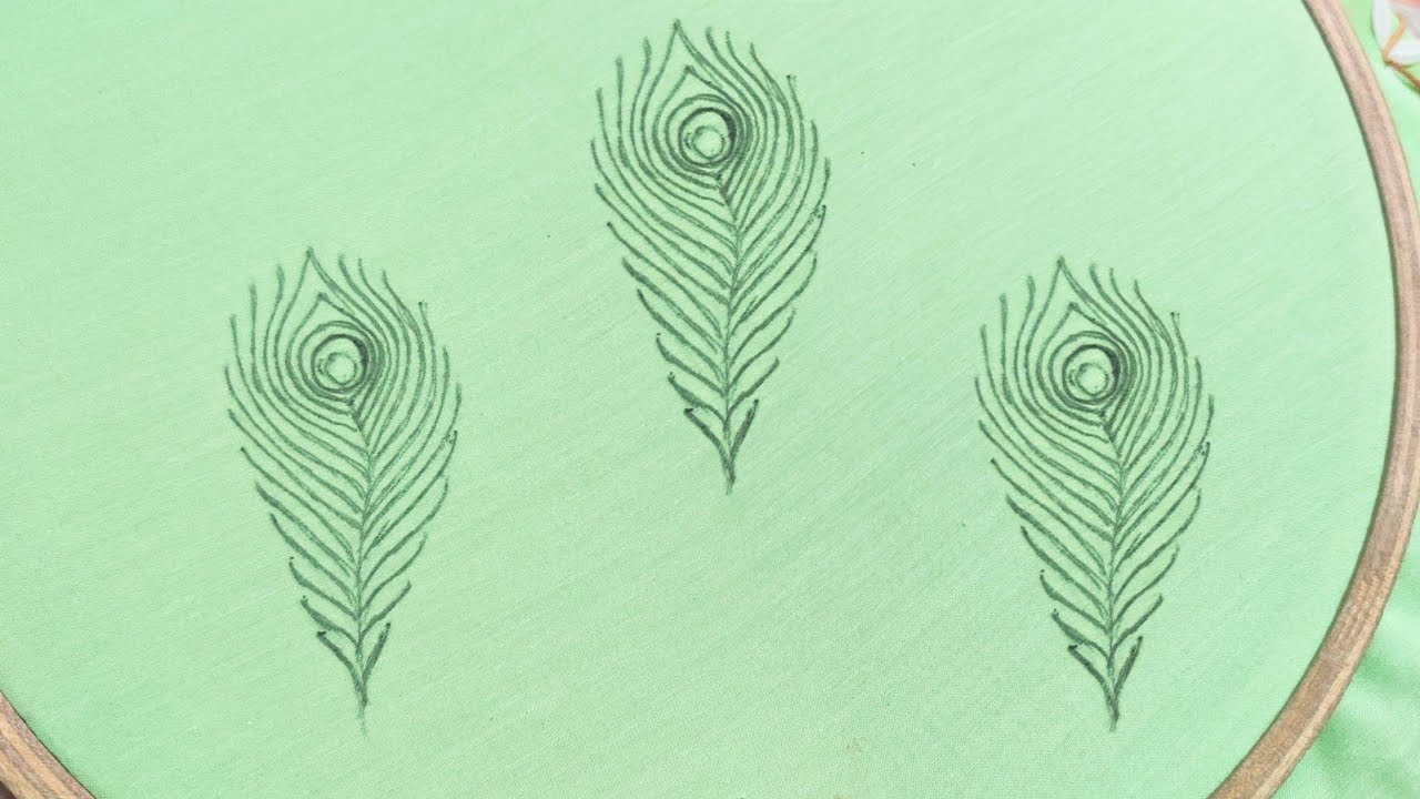 Peacock Feather All Over Design for Dress (Hand Embroidery Work)