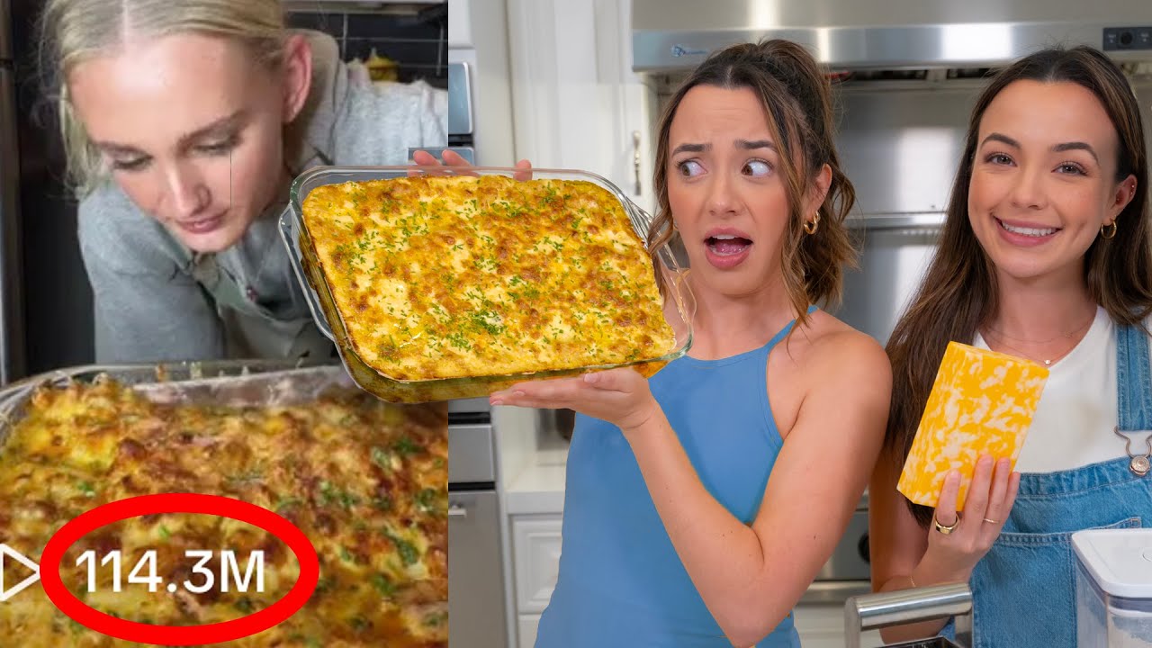 We Try to Make the Viral TikTok Mac and Cheese - Merrell Twins