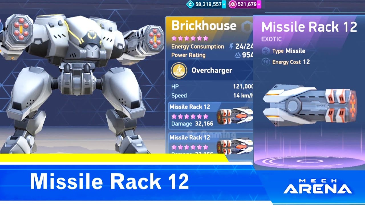 [ Mech Arena VN# 104 ] Tên lửa Missile Rack 12 cùng với Brickhouse Full cấp độ.