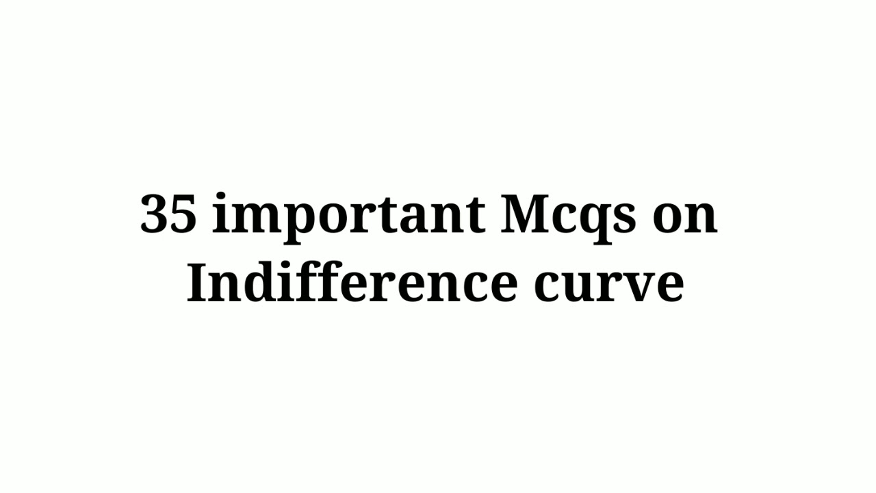 MCQs on indifference curve|Economics|Net|JRF|Jassclasses