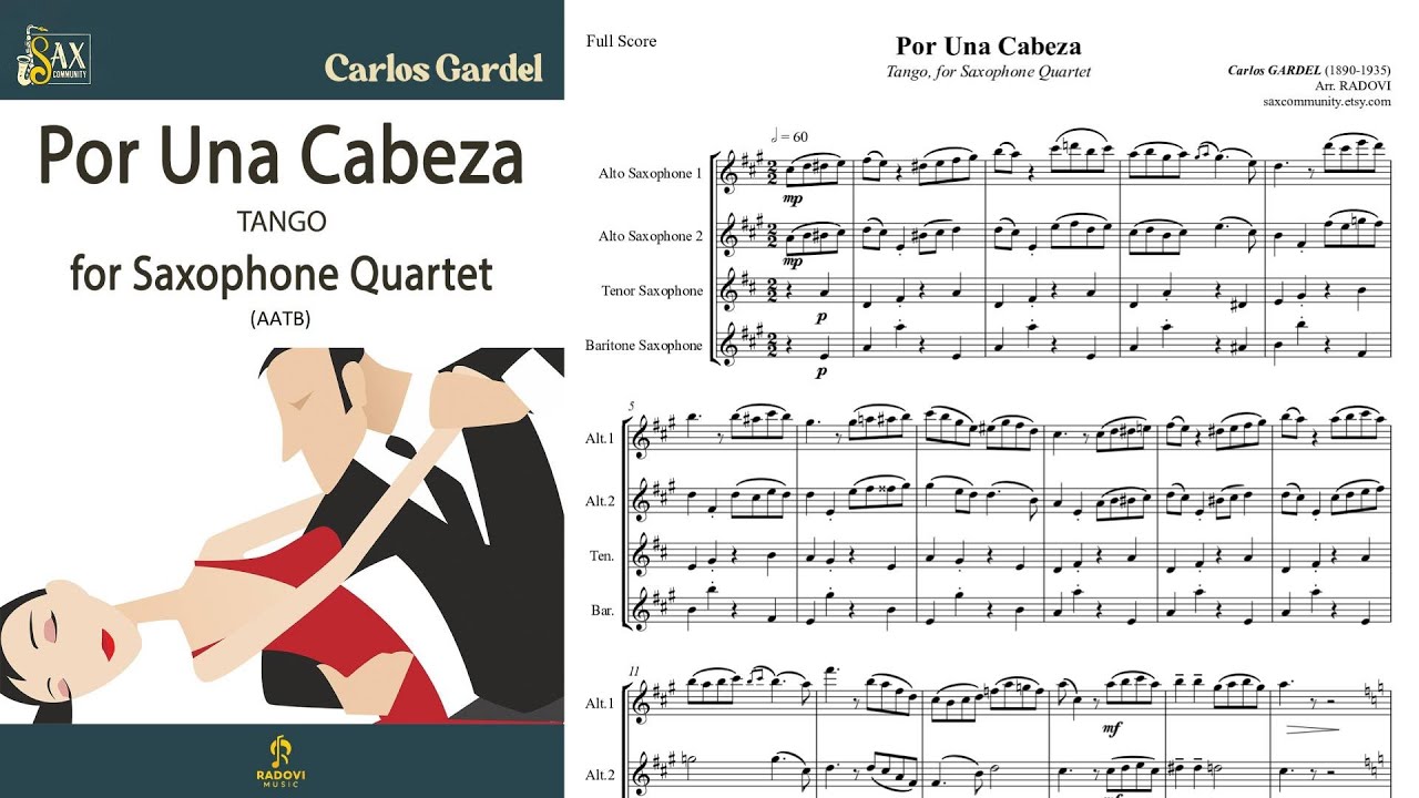 [AATB] Por Una Cabeza by Carlos Gardel for Saxophone Quartet