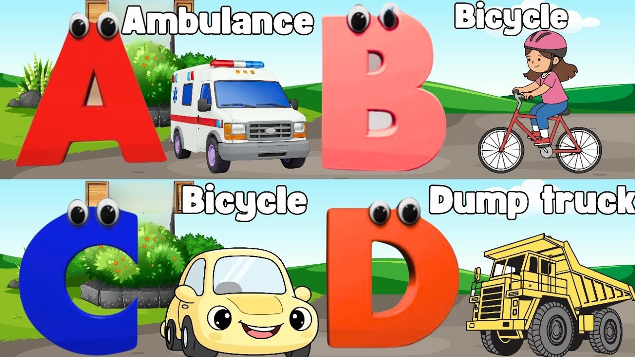 Vehicles Alphabet Song for kids | Vehicle ABC Song | Phonics for Kids | Alphabet Letters, Baby