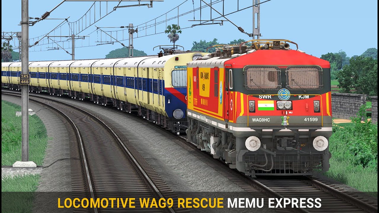 Wag9 Locomotive Rescue For MEMU Express | Train Simulator | Railway Games | Rail Road Games