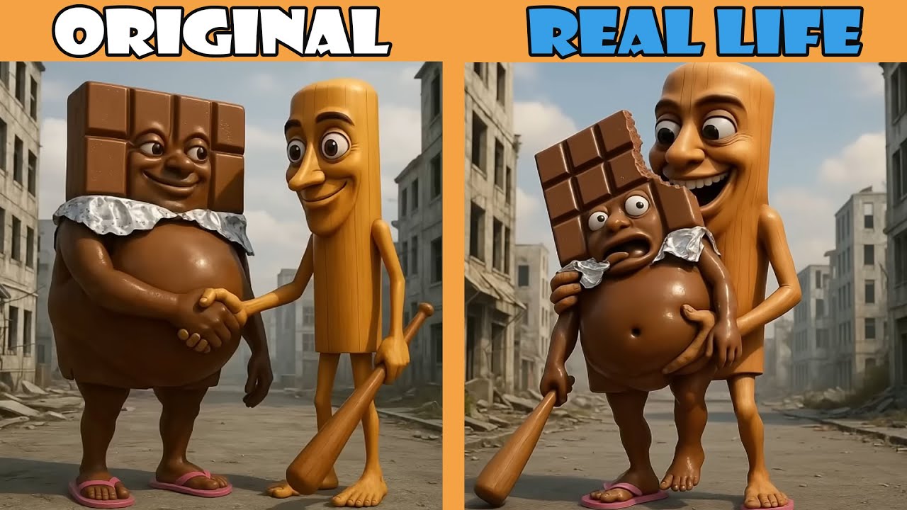 Brainrot memes when they eat each other | Original vs Real Life | Brainrot Animation