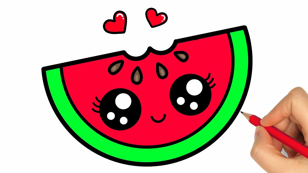 WASSERMELONE DIY KAWAII zeichnen | s&uuml;&szlig;e WATERMELON selber machen - Malen f&uuml;r Kinder